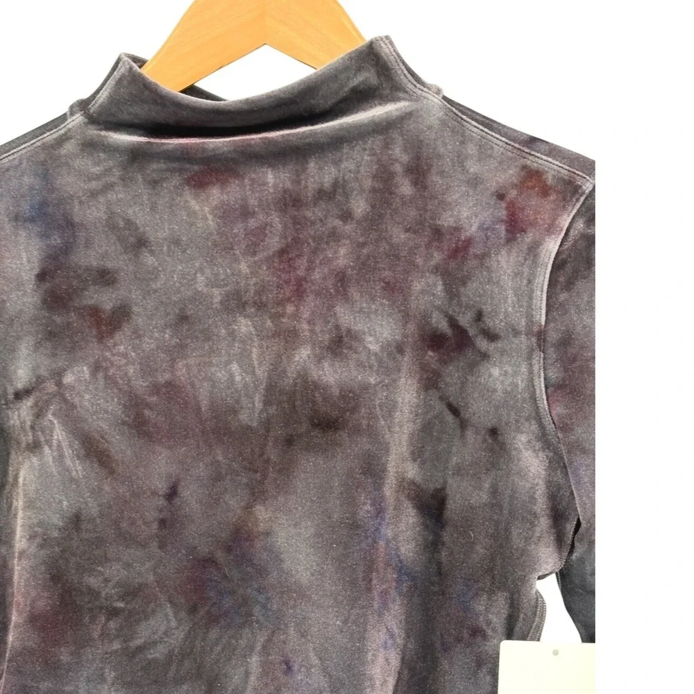 New Lululemon Crop Top All Aligned Mock Neck Velour Interstellar Gray Galaxy 6‎